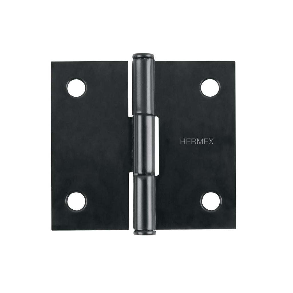Bisagra cuadrada 2' acero negro, cabeza plana, Hermex. 10 piezas - Mundo Tool 
