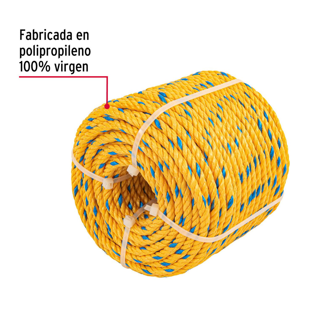 Cuerda amarilla de 6 mm en rollo de 46 m, Fiero - Mundo Tool 