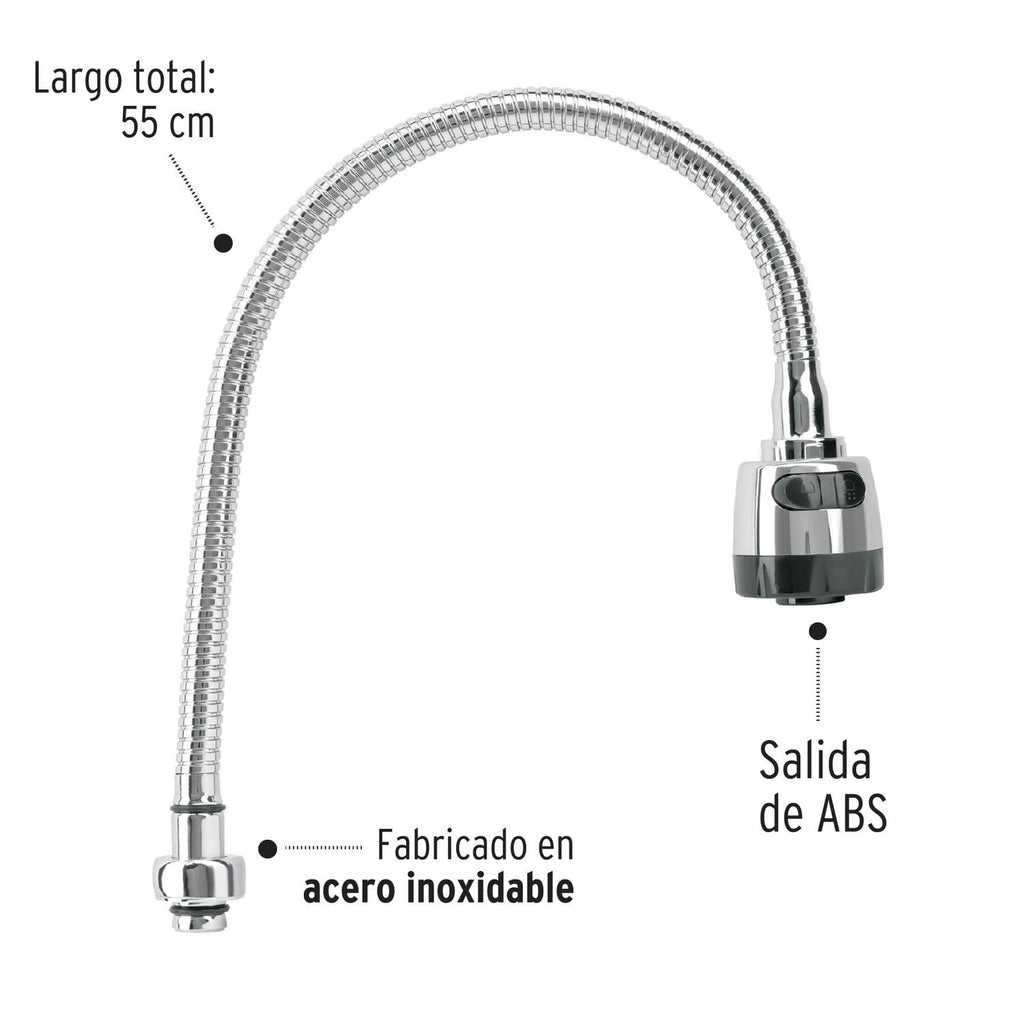 Cuello flexible de repuesto para fregadero, Aqua - Mundo Tool 