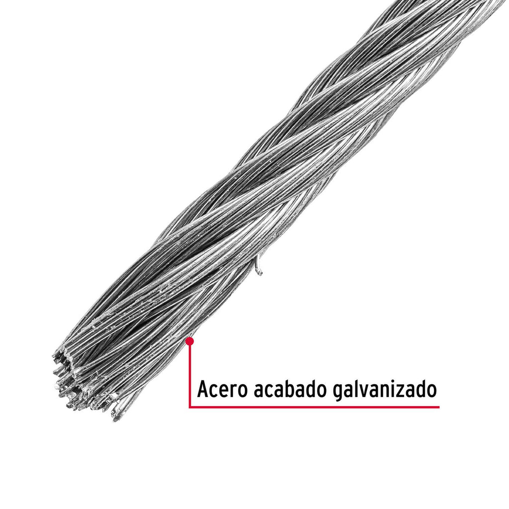 Cable flexible de acero 3/16', 7X19, 75 m Fiero