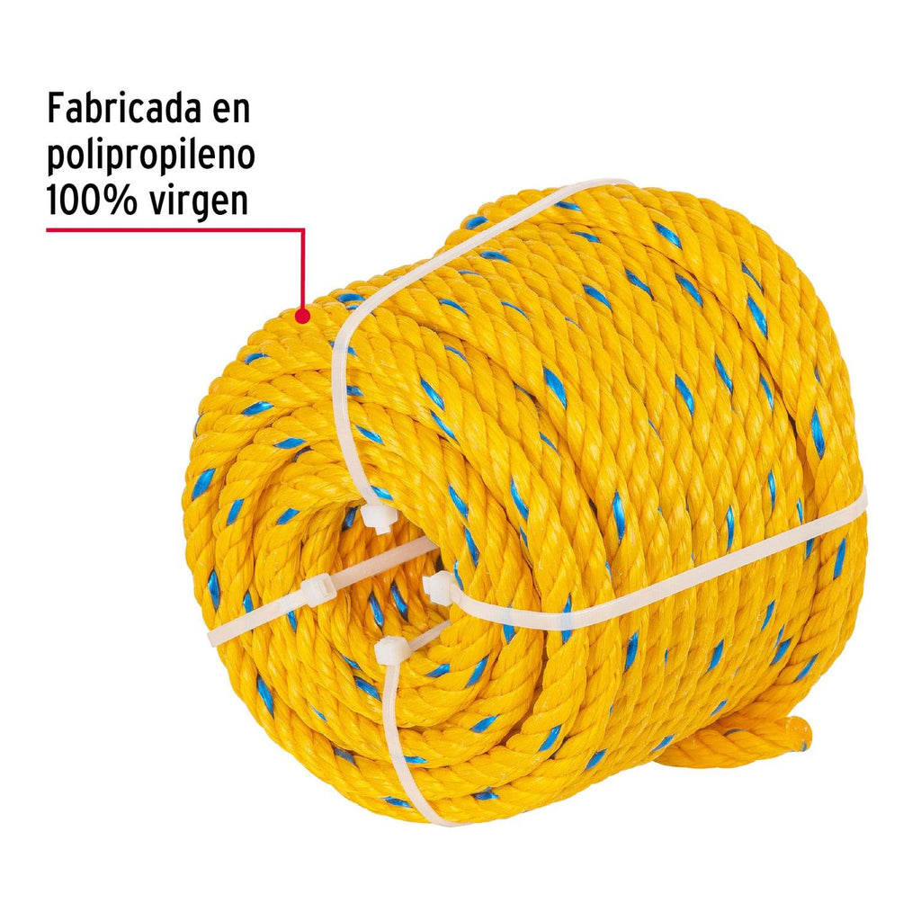 Cuerda amarilla de 10 mm en rollo de 22 m, Fiero - Mundo Tool 
