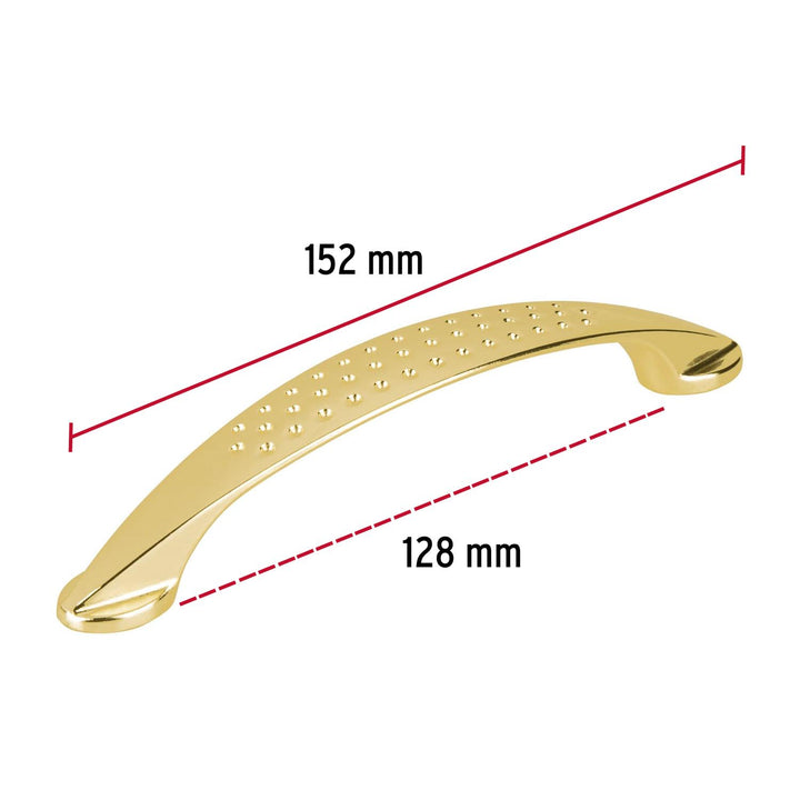 Jaladera Latón Brillante Estilo Dominó 128 Mm Hermex - Mundo Tool 