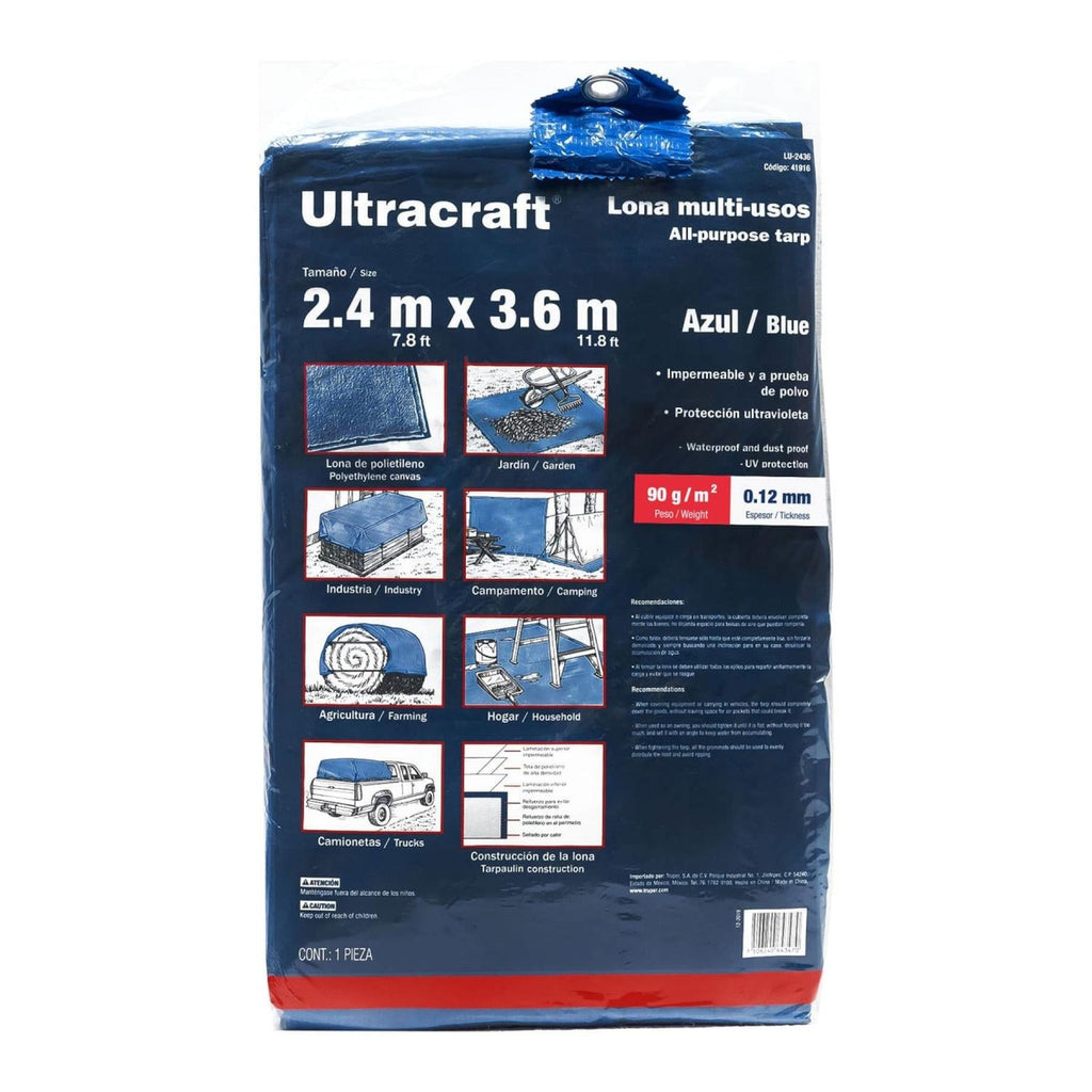 Lona Ultra 2.4x3.6m Azul Ultracraft - Mundo Tool 