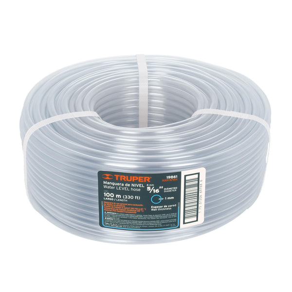Truper MAN-5/16N, Manguera de nivel, rollo de 100 m, 5/16″ - Mundo Tool 