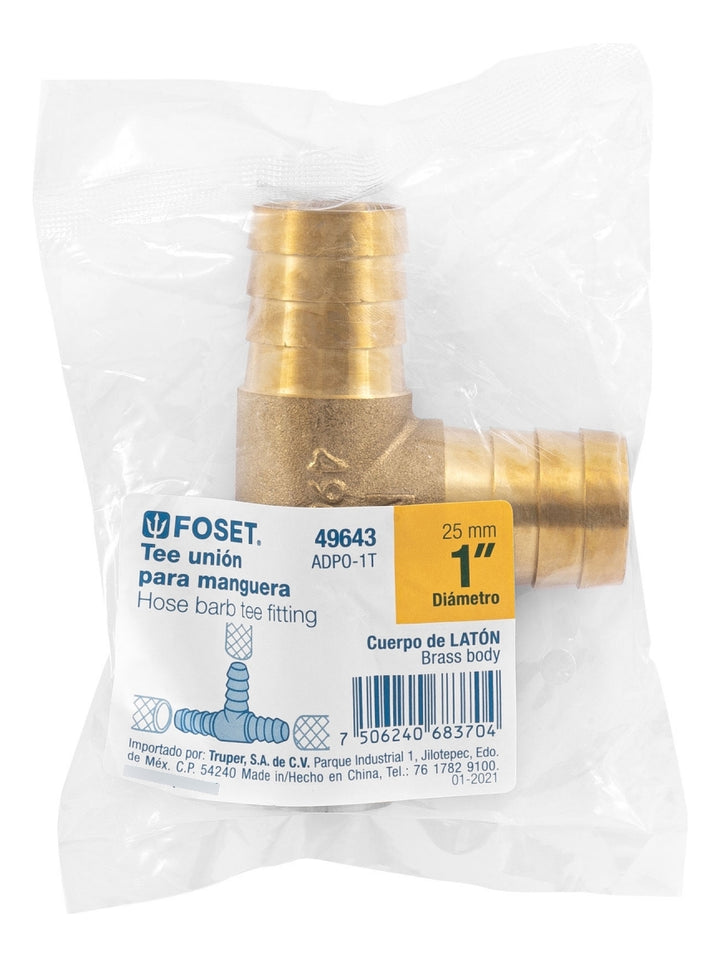 Tee Inserción De Latón Para Poliducto Negro, 1 - Mundo Tool 