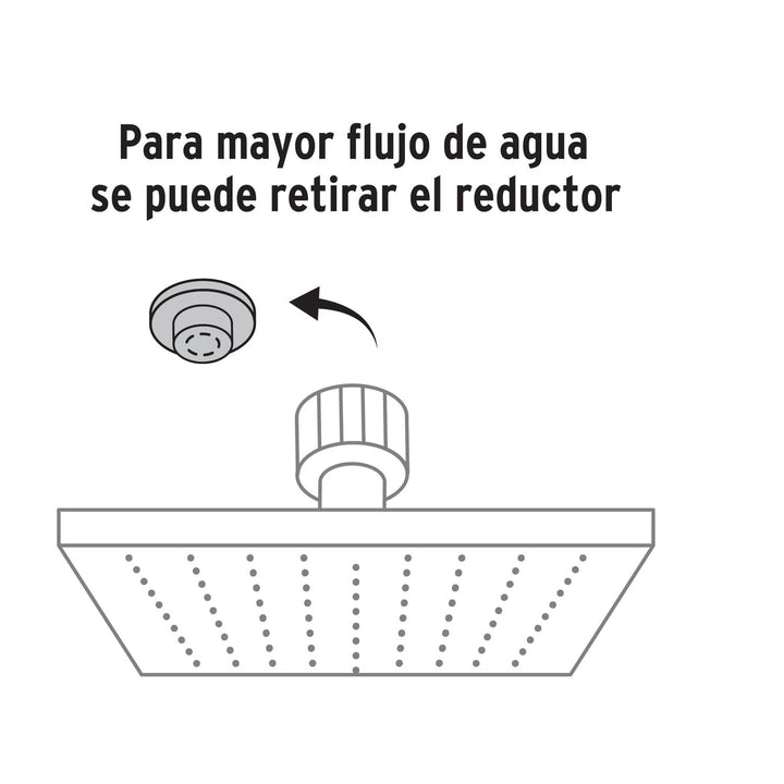 Regadera cuadrada 4, ABS, con brazo, cromo, Aqua - Mundo Tool 