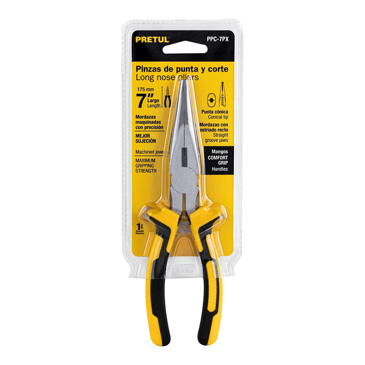 Pinza De Punta Y Corte 7' Mango Comfort Grip Pretul - Mundo Tool 