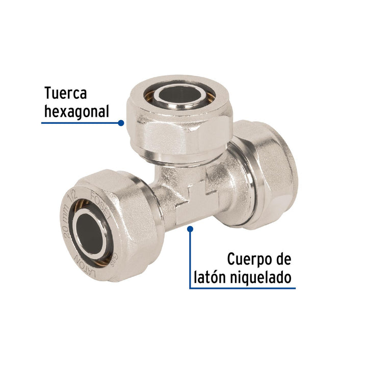 Tee para PEALPE, 1/2', Foset - Mundo Tool 