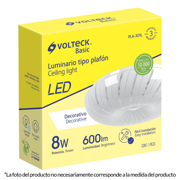 Plafón Redondo Decorativo 18w 6500k Led Volteck - Mundo Tool 