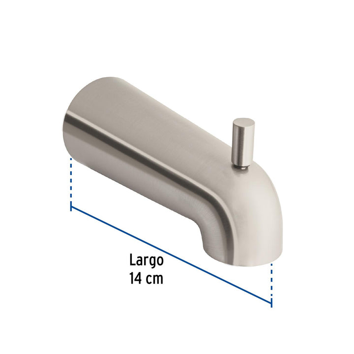 Salida de tina con desviador, satín, Foset Túbig - Mundo Tool 