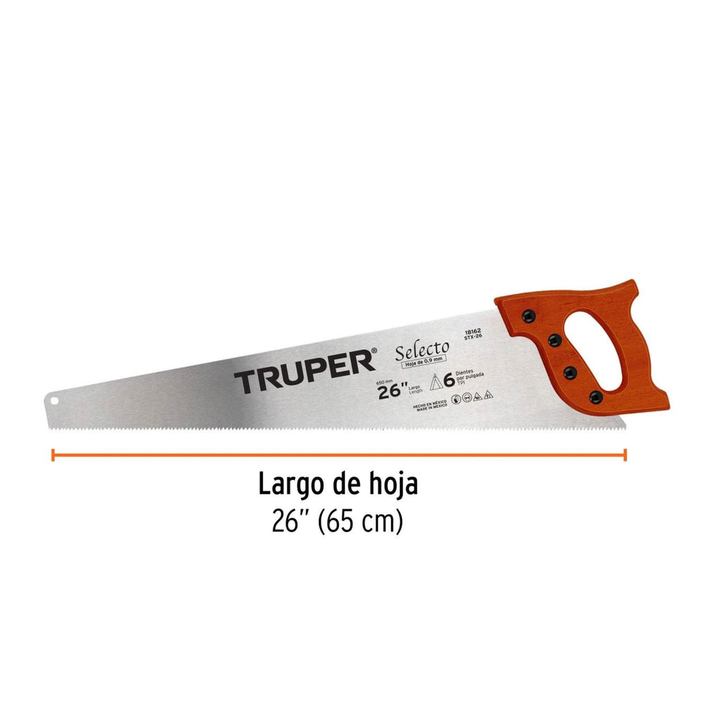 Serrucho 26' Selecto 6 Dpp Truper - Mundo Tool 