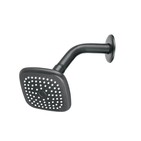 Foset Basic R-401M, Regadera cuadrada 3-3/4″ con brazo y chapetón color negro - Mundo Tool 