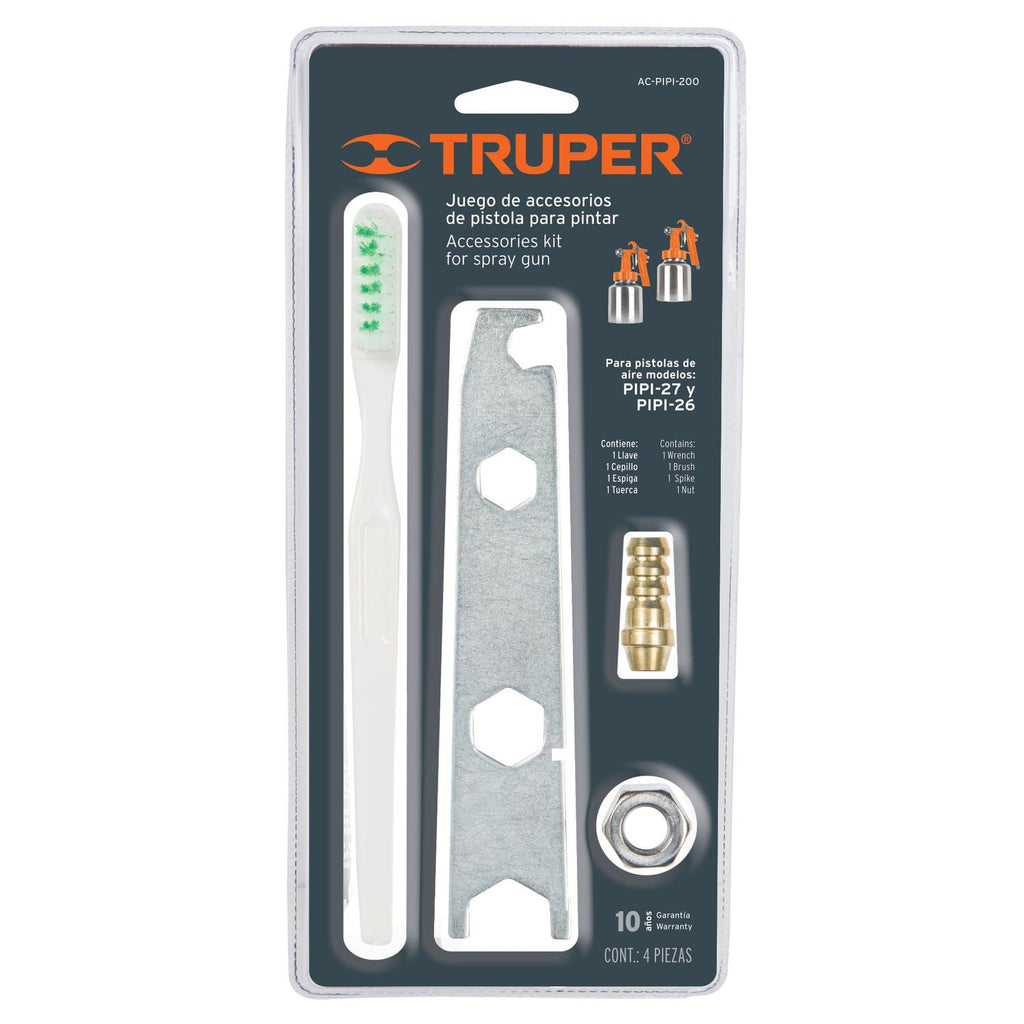 Accesorios (llave, cepillo, tuerca y espiga) p/PIPI-26 y 27 Truper - Mundo Tool 