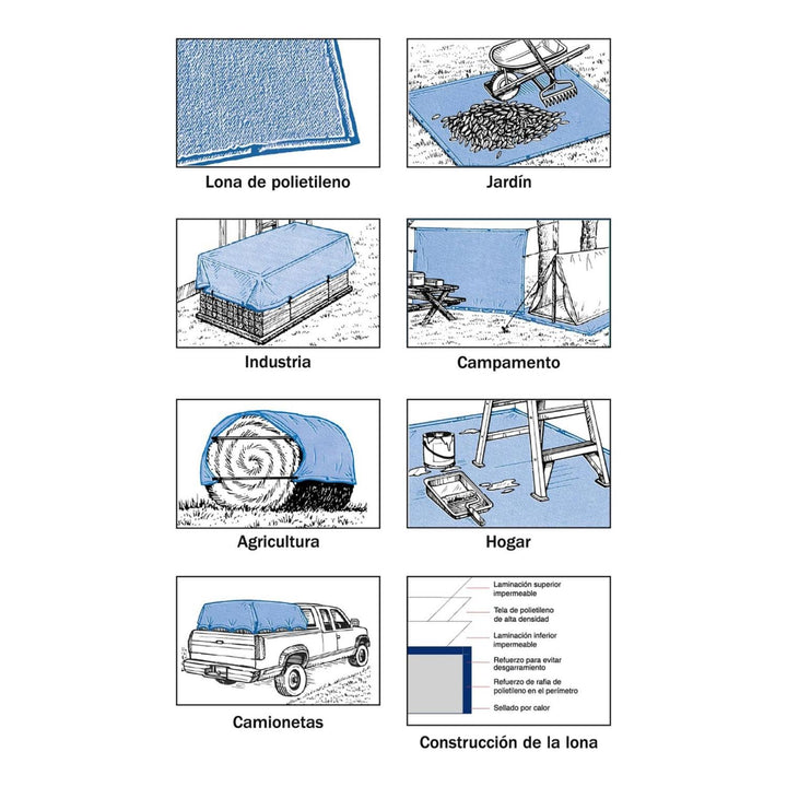 Lona Ultra 4x5m Azul Ultracraft - Mundo Tool 