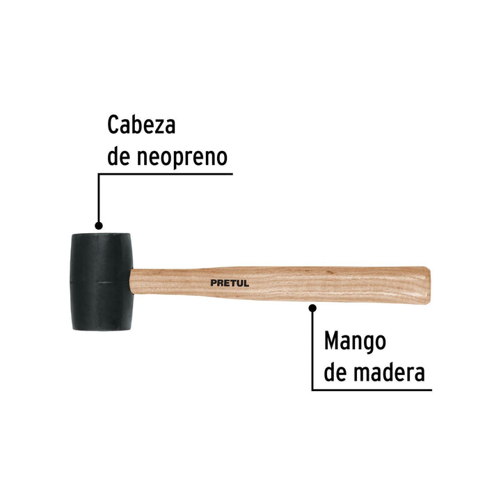 Mazo de hule, 16 oz, Pretul - Mundo Tool 