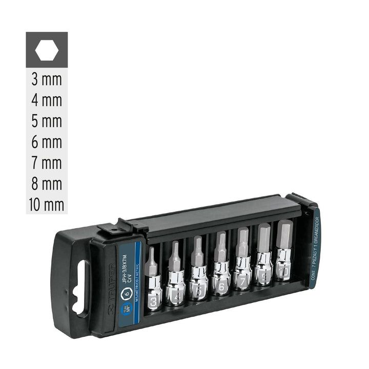 Juego Dados 3/8 Mm Hexagonal 7 Pz Truper - Mundo Tool 