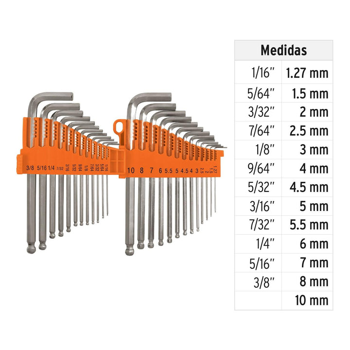 Llaves Allen 25pzas std y mm c/estuche Truper - Mundo Tool 