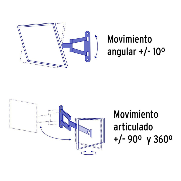 Soporte con brazo articulado para pantallas de 14"- 40" - Mundo Tool 