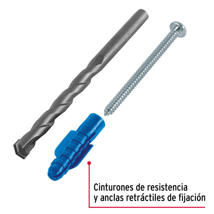 Kit de 20 taquetes 3/8' con pijas #12 y 1 broca 3/8', Fiero - Mundo Tool 