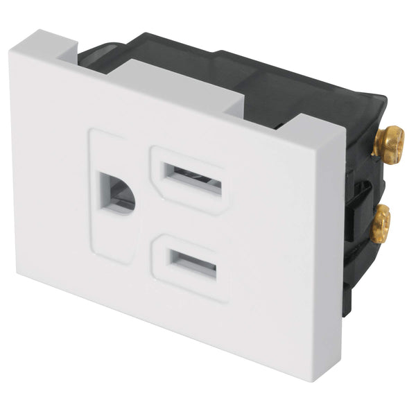 Volteck COA15-EB, Contacto aterrizado 1.5 módulos línea Española color blanco - Mundo Tool 