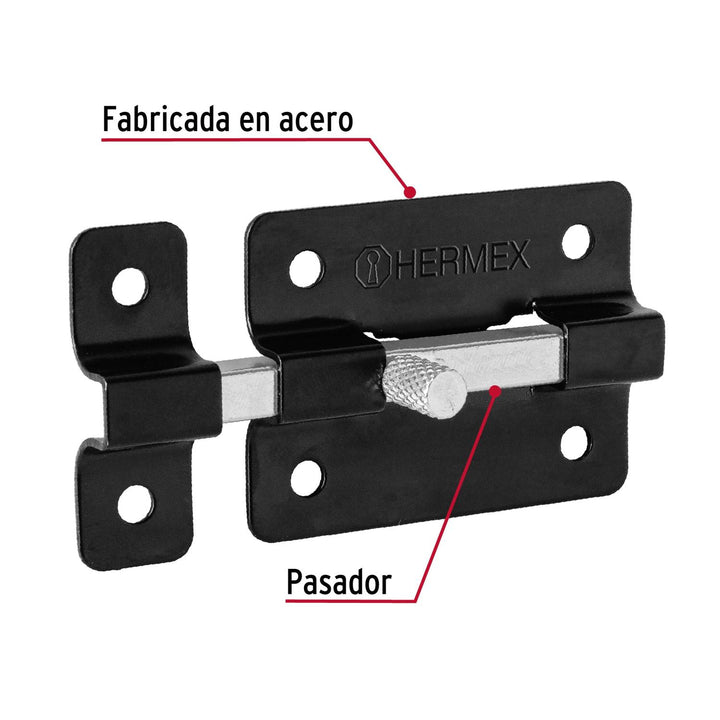 Pasador de barra plana 2", negro, Hermex - Mundo Tool 