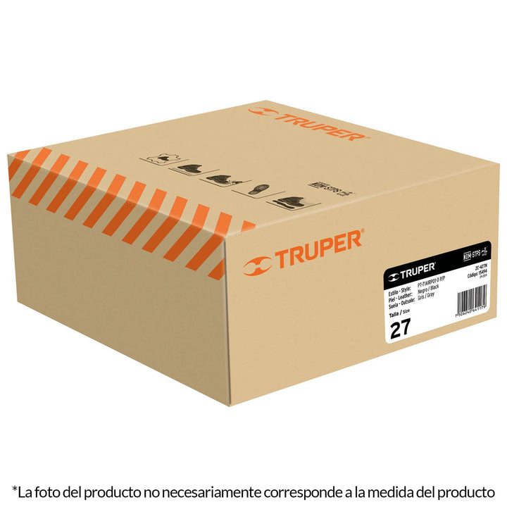 Zapatos industriales con casquillo, #26, negro Truper - Mundo Tool 