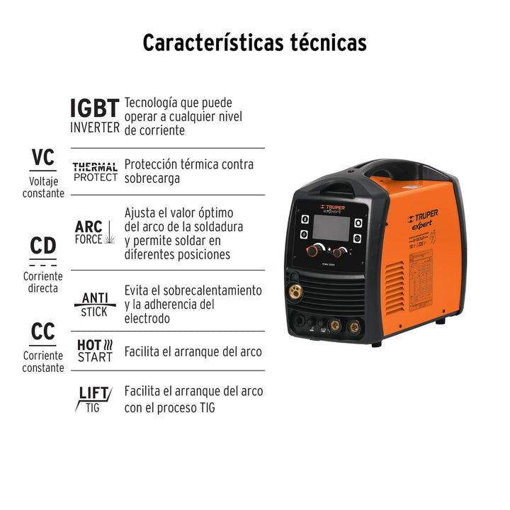 Soldadora multiproceso de 200 A, Truper - Mundo Tool 