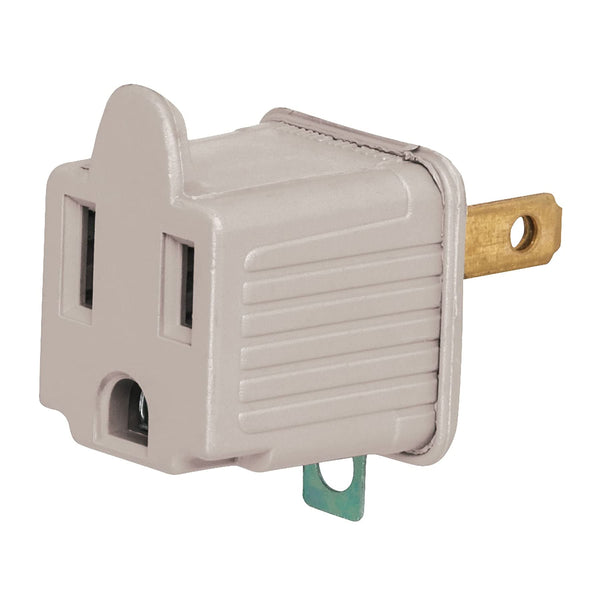 Volteck AD-32G, Adaptador 3 a 2 fabricado en ABS, 2 piezas, gris - Mundo Tool 
