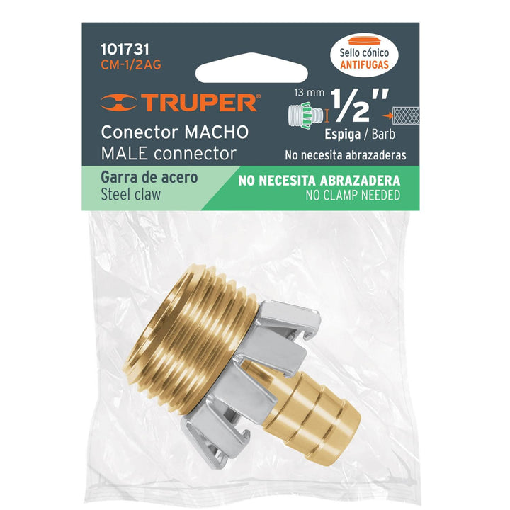 Conexión de manguera con garra 1/2”, macho - Mundo Tool 