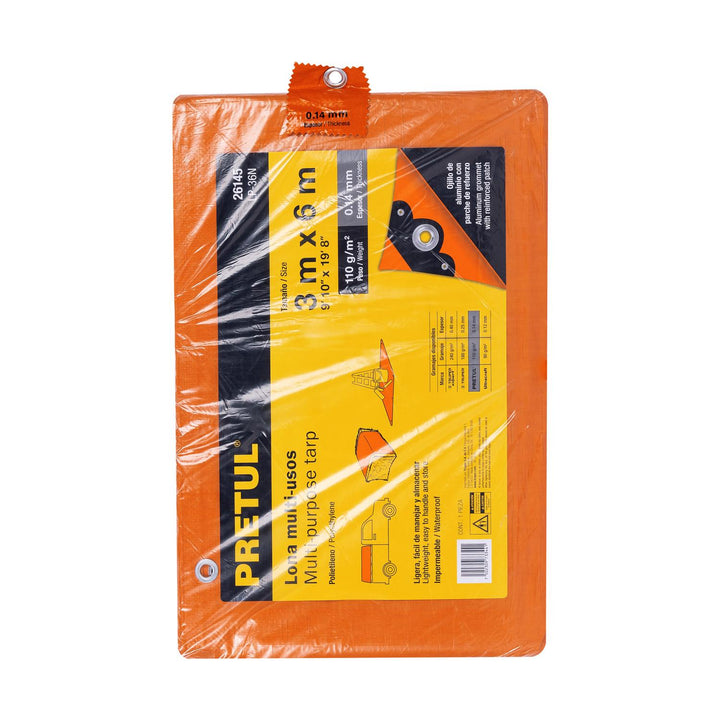 Lona 3 x 6 m, naranja, Pretul - Mundo Tool 