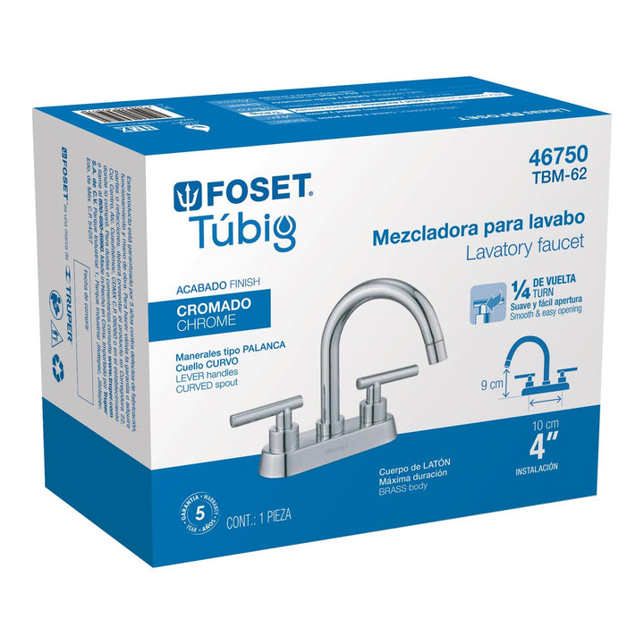 Mezcladora p/lavabo, bar, manerales palanca, cromo, Tubig - Mundo Tool 