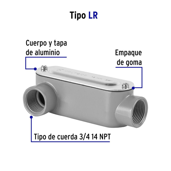 Condulet 3/4' Conexión Tipo Lr Volteck - Mundo Tool 