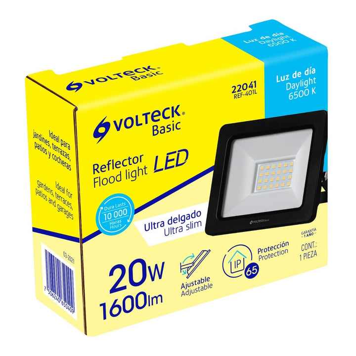 Reflector De Led Ultra Delgado 20 W Volteck - Mundo Tool 