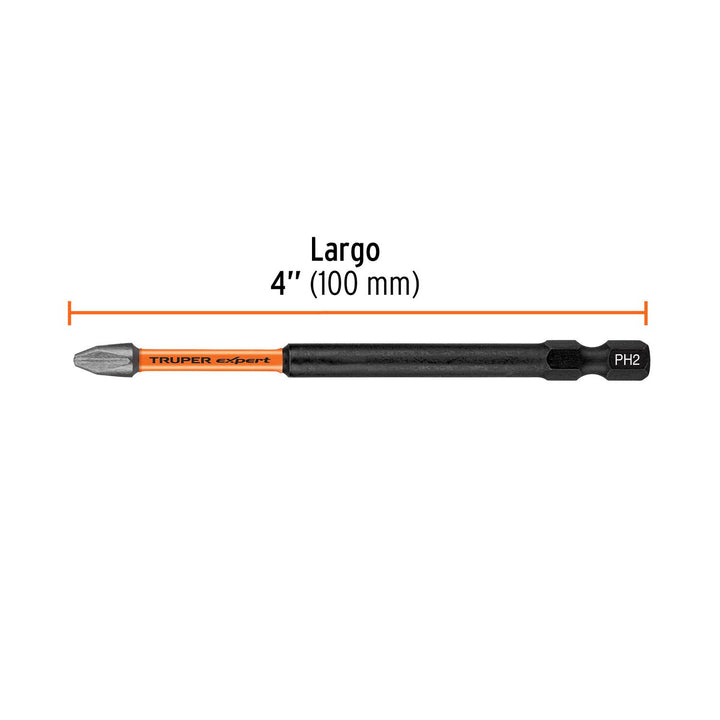 Estuche con 5 puntas de cruz PH2 de impacto largo 4' - Mundo Tool 