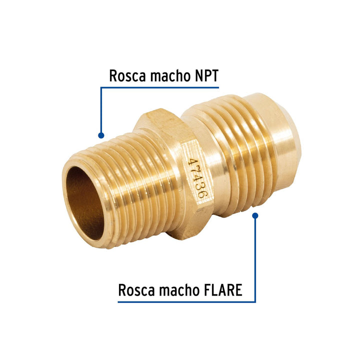 Niple Terminal De Latón 1/2' X 3/8' Foset - Mundo Tool 