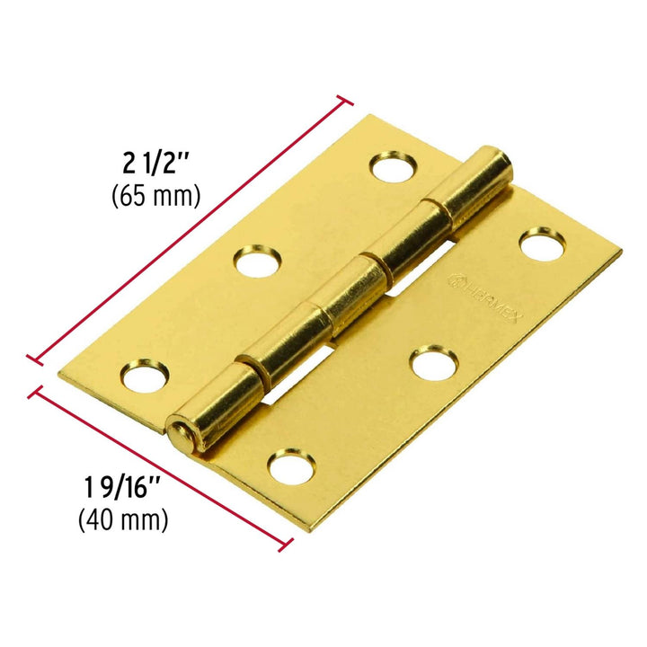 Bisagra Rectangular 2-1/2' Latón Con 2 Pzas Hermex - Mundo Tool 