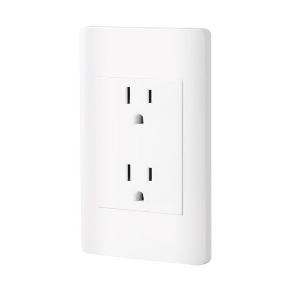 Volteck CODO-LB, Placa armada blanca contacto dúplex 2 polos + tierra 3 módulos línea Lisboa - Mundo Tool 