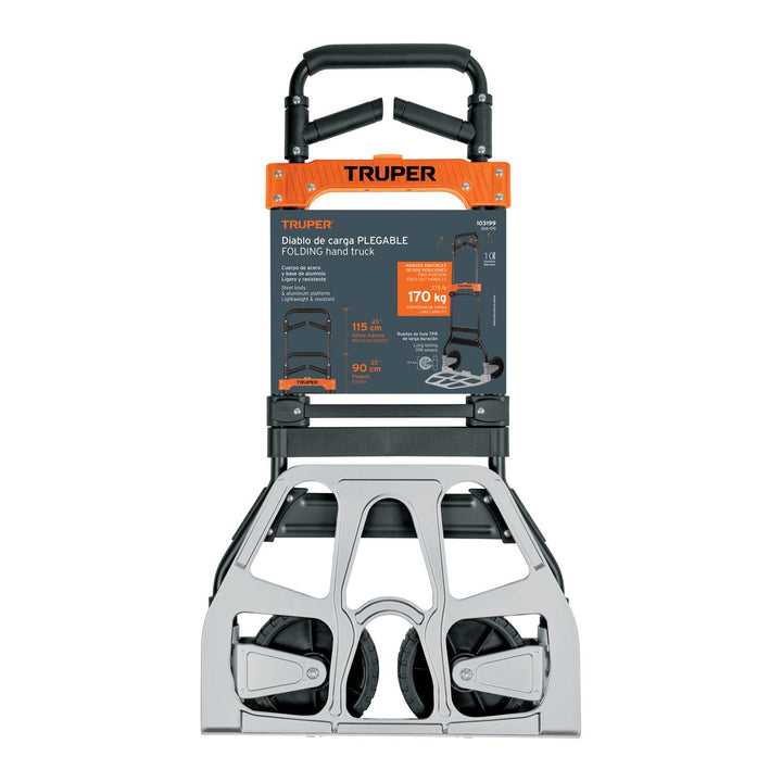 Diablo de carga, plegable, mango abatible, 170 kg, Truper - Mundo Tool 