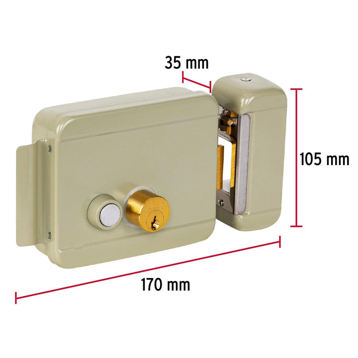 Cerradura electromecánica con botón, derecha, Hermex - Mundo Tool 