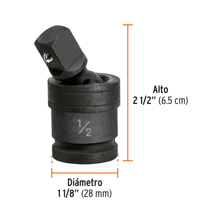 Nudo universal para dados de impacto cuadro 1/2', Truper - Mundo Tool 