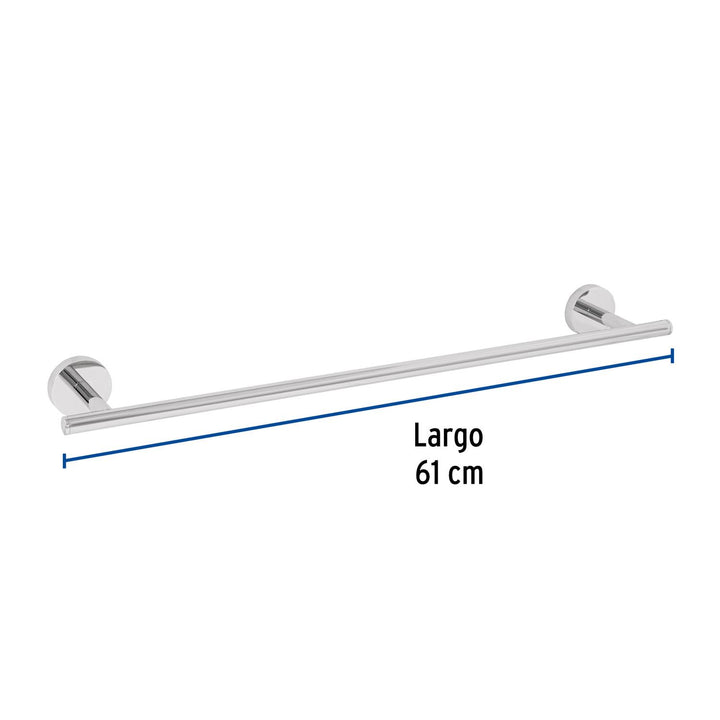 Toallero de barra metálico acabado cromo, Foset Túbig - Mundo Tool 