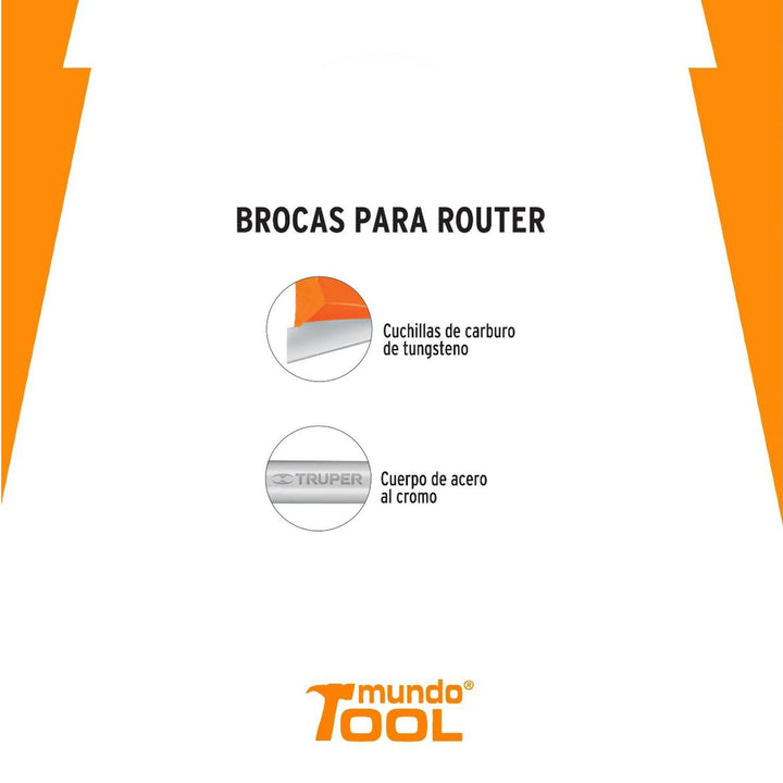 Broca Para Router Corte En 'v' 1/2' Truper - Mundo Tool 