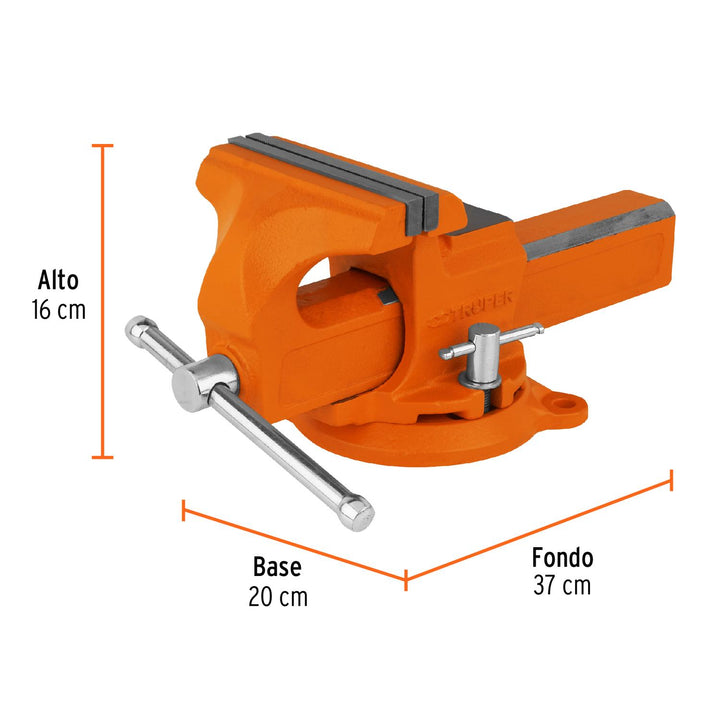 Tornillo de banco 6" tipo europeo de hierro nodular, Truper - Mundo Tool 