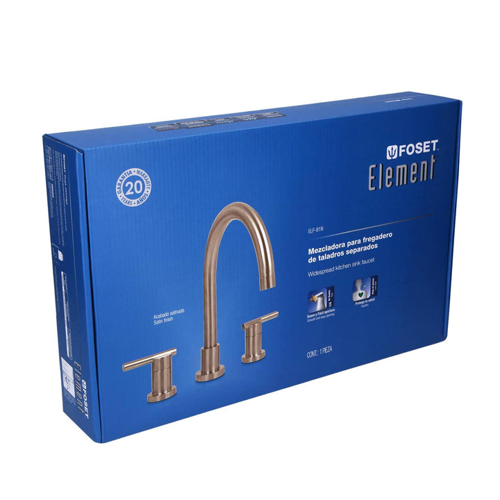 Mezcladora para fregadero Cuello Alto Satin Element - Mundo Tool 