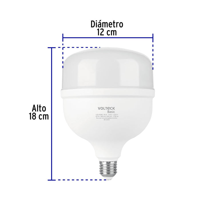 Lámpara LED alta potencia 40W (equiv. 400W) luz de día Basic - Mundo Tool 