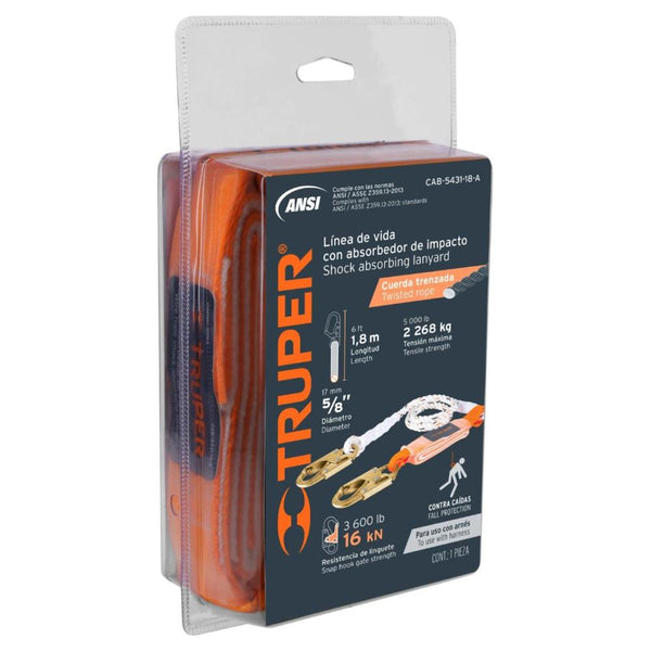 Linea De Vida De Nylon Con Amortiguador - Mundo Tool 
