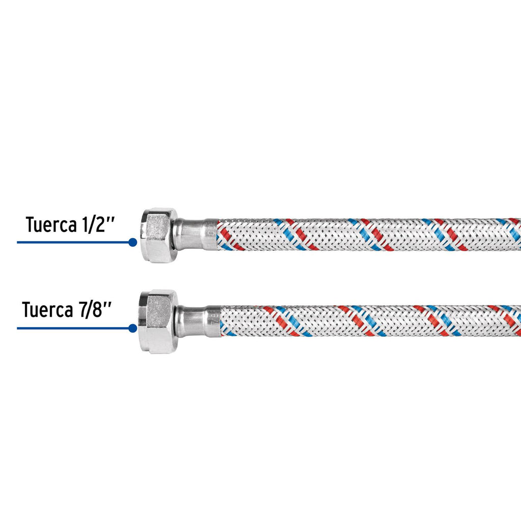 Manguera/Conector flexible para WC, 60cm 1/2x7/8, Basic | Mundo Tool ...