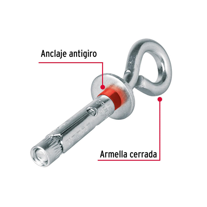 Taquete Expansivo Armella Cerrada 8x45mm 4 Pzas Fiero - Mundo Tool 