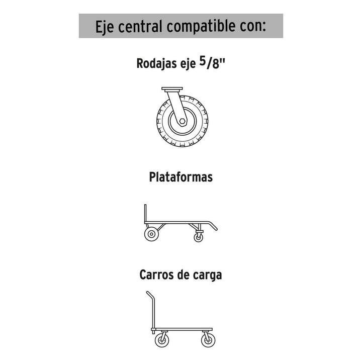 Rueda neumática 10" para eje central, Truper - Mundo Tool 