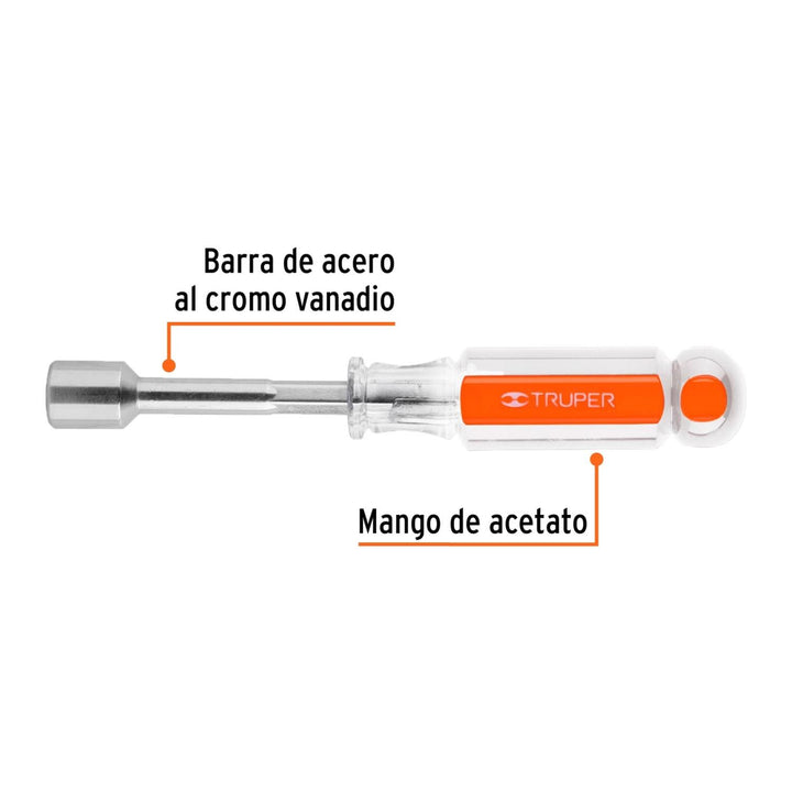 Desarmador de caja 1/2" mango de acetato Truper - Mundo Tool 